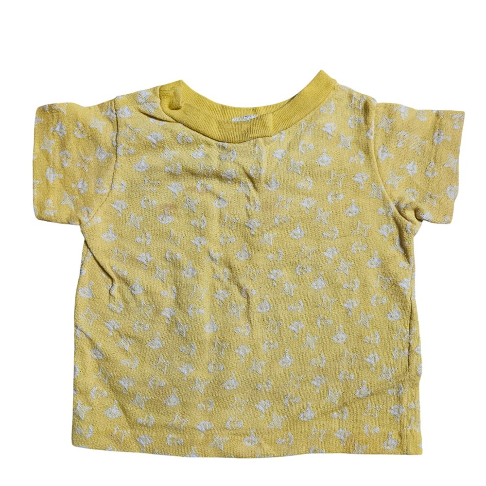 Vintage Fawn Togs Yellow Terry Cloth T-Shirt Toddler 3T Pastelcore Retro 90s